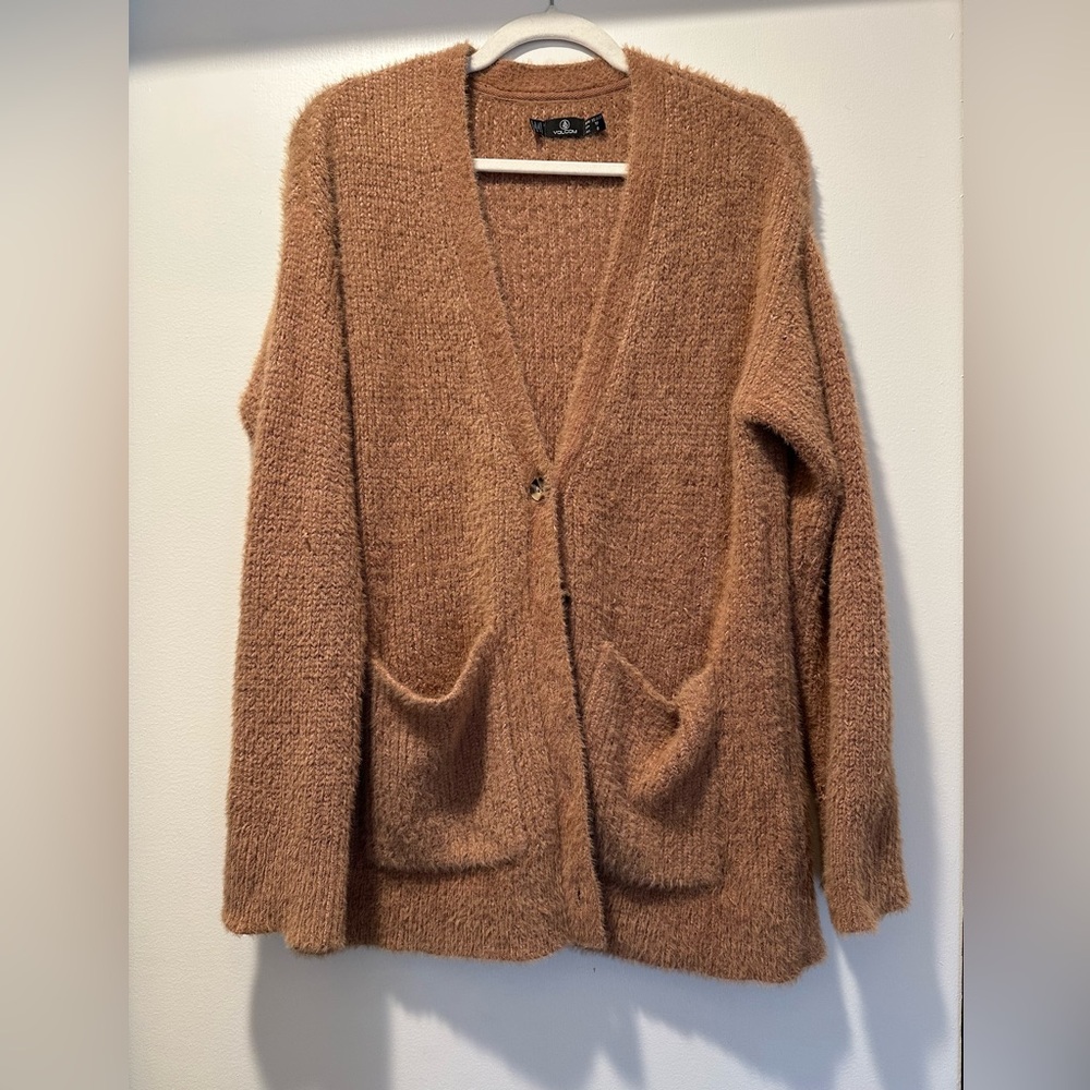 Volcom Tan Women's Cardigan Sweater